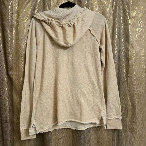 TechStyles Cream Ivory Boho Santa Cruz California Hoodie Sweater L NWT - Picture 2 of 6